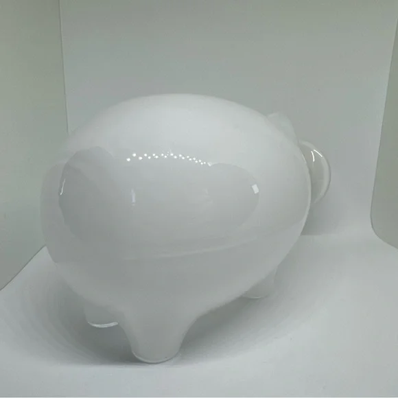 Vintage Iittala Napsu Pig Decanter Valto Kokko Finnish White Glass Design Cork